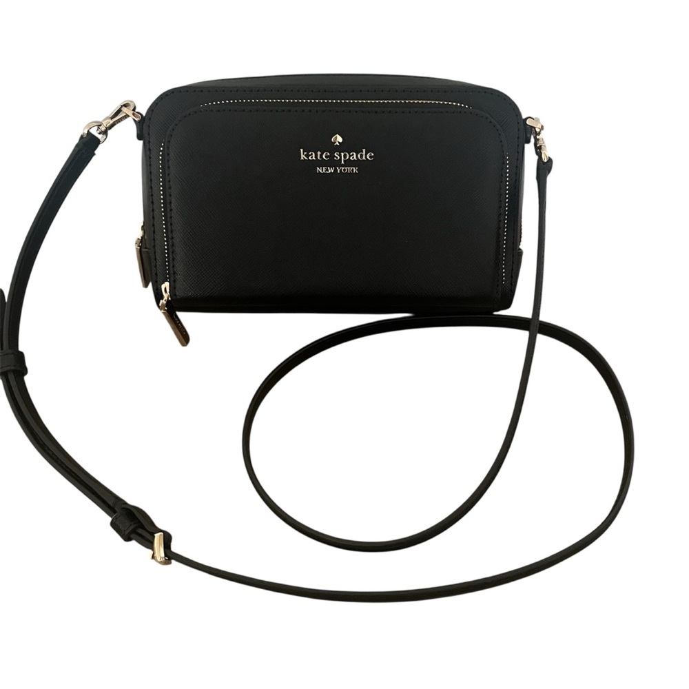 Kate Spade Staci Mini Crossbody Bag Black Saffiano Leather NWOT Designer - Picture 7 of 10